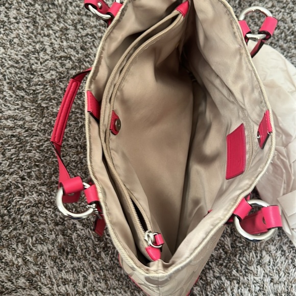 Vintage Coach Campbell Abby COACH Khaki & Pink Signature Hobo Shoulder Bag - Picture 8 of 15